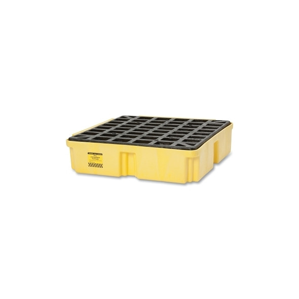 Spill Containment, 1-Drum Modular Platform, HDPE, 2000 lb, 15 gal, 26-1/4 in W x 26 in D x 6-1/2 in H, Y/B, ND