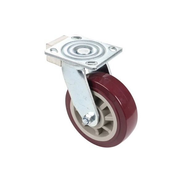 Dayton SwivelCaster,6in,4in,Red,Polyurethane MH2TUK703G