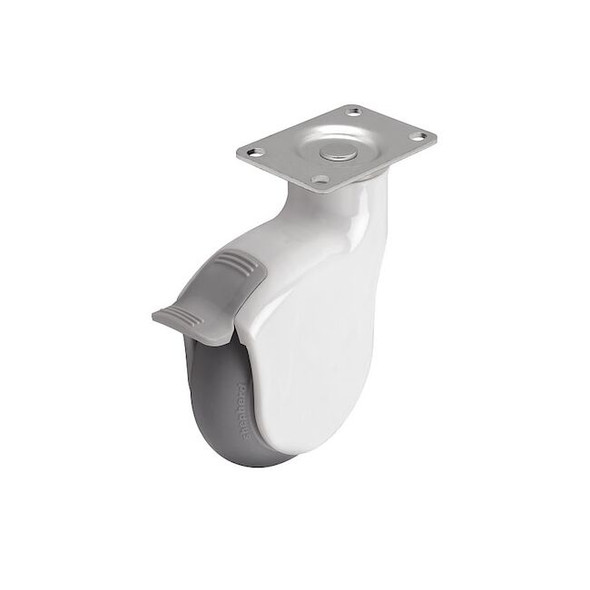 4" X 1-1/4" Non-Marking Monotech Swivel Caster, Side Brake, Loads Up To 225 lb