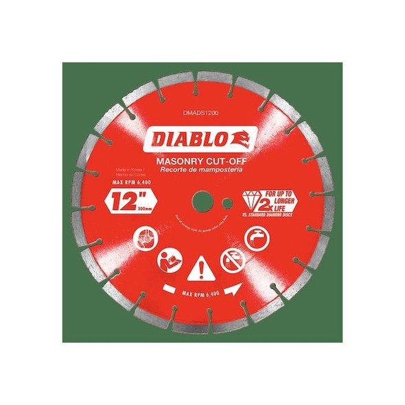 Diablo DiamondSawBlade,Diam:12",Arbor:20mm,1" DMADS1200