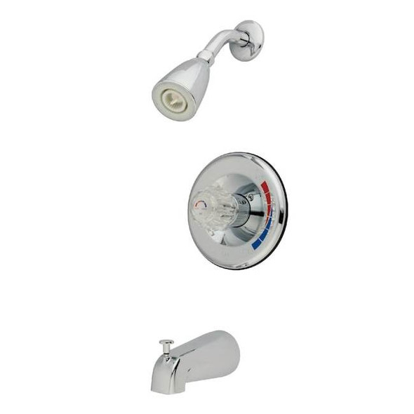 Tub and Shower Faucet, Standard, 3, Wall Mount, Polished Chrome