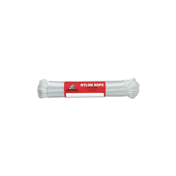 General Purpose 12-Strand Cord, 800 lb Cap., 475 ft, Solid Braid Nylon, White