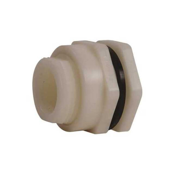 Hayward Flow Control Bulkhead Fitting, 1-1/4", PP/EPDM, FPT x FPT BFAS3012TES