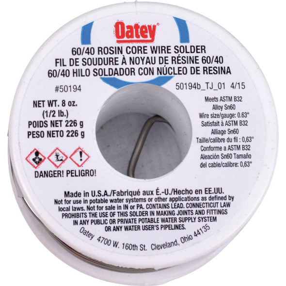 Oatey 1/2 Lb. 60/40 Rosin Core Solder 50194