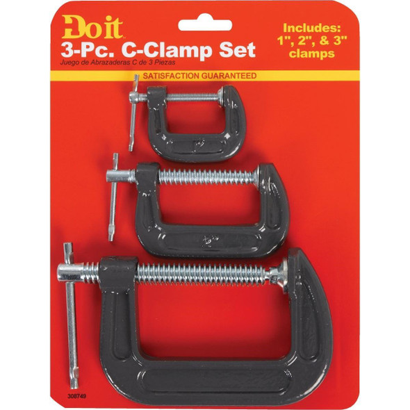 308749 1 In., 2 In. & 3 In. C-Clamp Set (3-Piece)