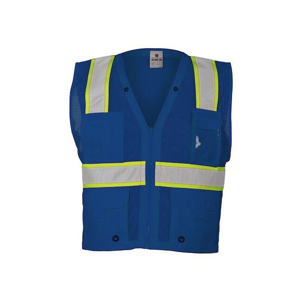 Kishigo Safety Vest,Zipper,Blue,S/M B102-S-M