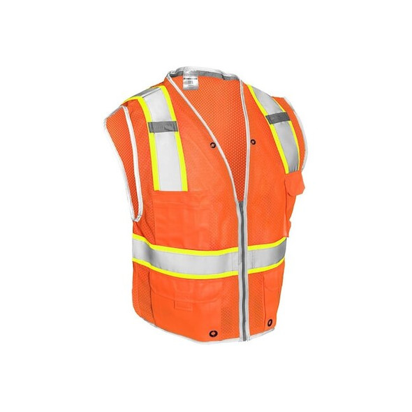 Kishigo Mesh Safety Vest,HD,Orange,Class 2,3XL 1511-3X