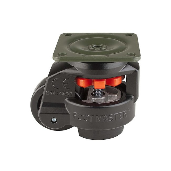 Foot Master Plate Caster,Nylon,103mm H GD-80-F-NYN-FBL