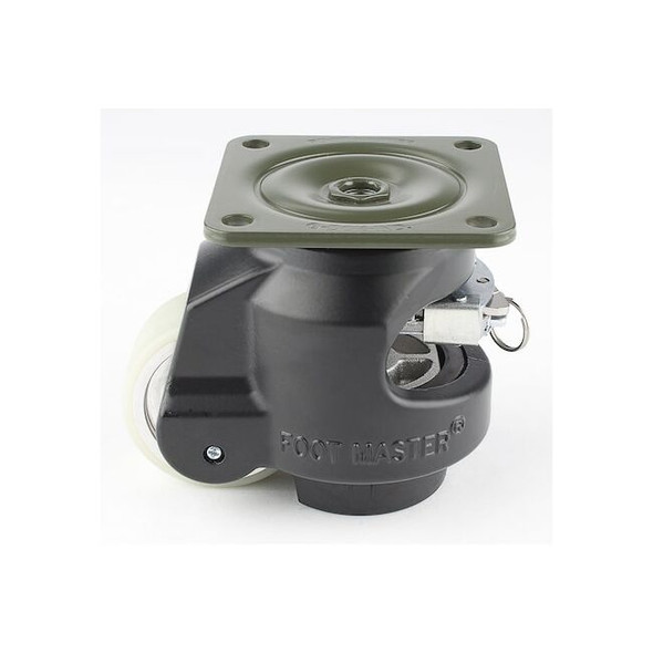 Foot Master Plate Caster,Polyurethane,103mm H GDR-80-F-HUP-FBL