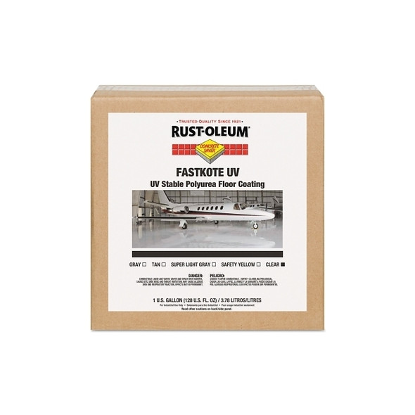 FastKote UV Stable Polyurea Floor Coatings, Clear, 1 gal, Solvent