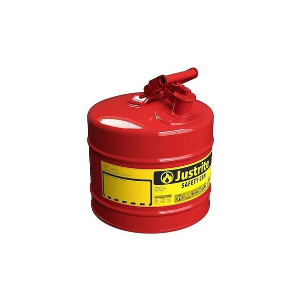 Justrite TYPE I SAFETY CAN,Steel,Red,5 gal 7150100