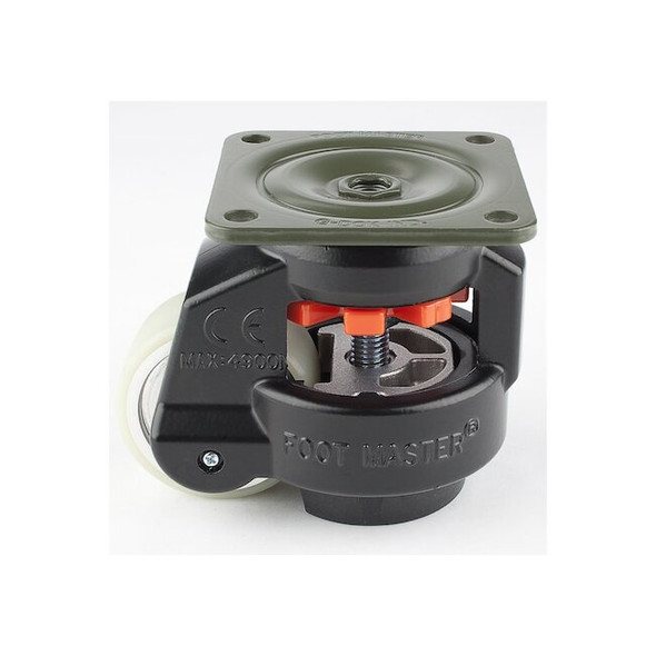 Foot Master Plate Caster,Polyurethane,103mm H GD-80-F-HUP-FBL