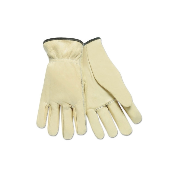 Unlined Drivers Gloves, Select Grade Cowhide, X-Large, Straight Thumb, Beige
