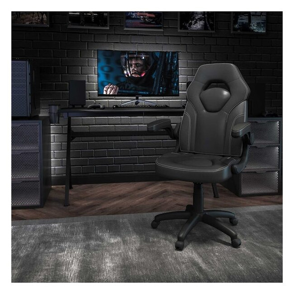 Flash Furniture Gaming Chair, Padded Flip-up, Black CH-00095-BK-GG