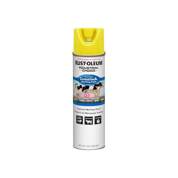Rust-Oleum Livestock Marking Paint, Fluorescent Yellow, Water, 17 Oz 383020