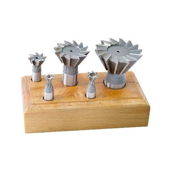 Hhip 5 Piece 3/8 To 1-7/8" High Speed Steel Dovetail Cutter Set 2006-0205