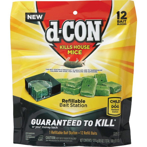 D-Con Refillable Corner Fit Mouse Bait Station (12-Refill) 19200986663 705315