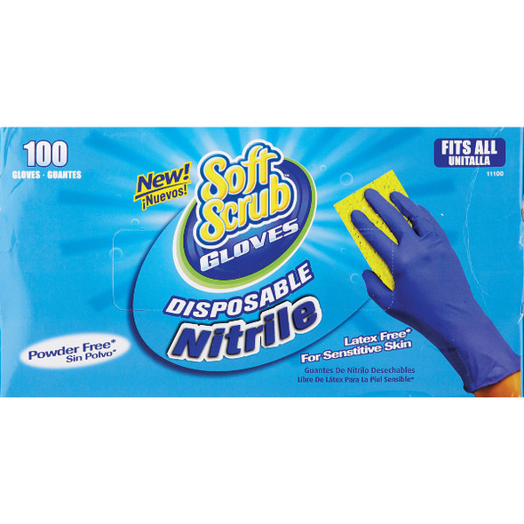 Soft Scrub 1 Size Fits All Nitrile Disposable Glove (100-Pack) Soft Scrub 1 Size Fits All Nitrile Disposable Glove (100-Pack)