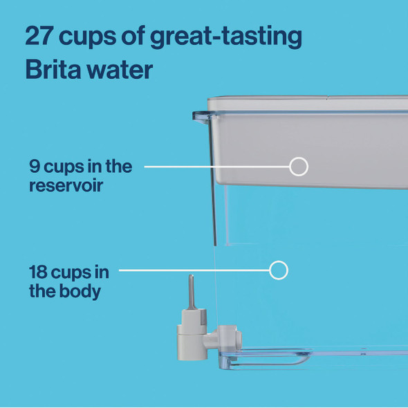Brita 27 Cup Gray Ultramax Large Filtered Water Dispenser