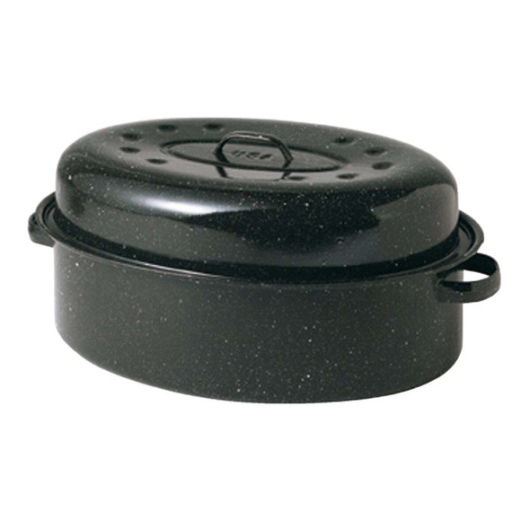GraniteWare 19 In. Black Covered Oval Roaster 319807