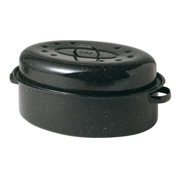 GraniteWare 19 In. Black Covered Oval Roaster 319807 GraniteWare 19 In. Black Covered Oval Roaster 319807