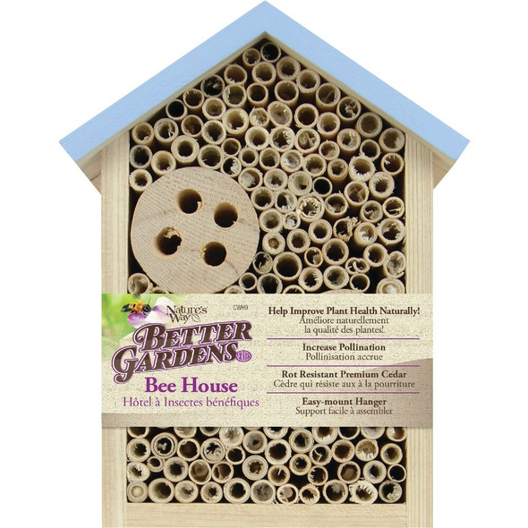 Nature's Way 5.5 In. W. x 8 In. H. x 3.75 In. D. Cedar Bee House PWH1-AST 705174