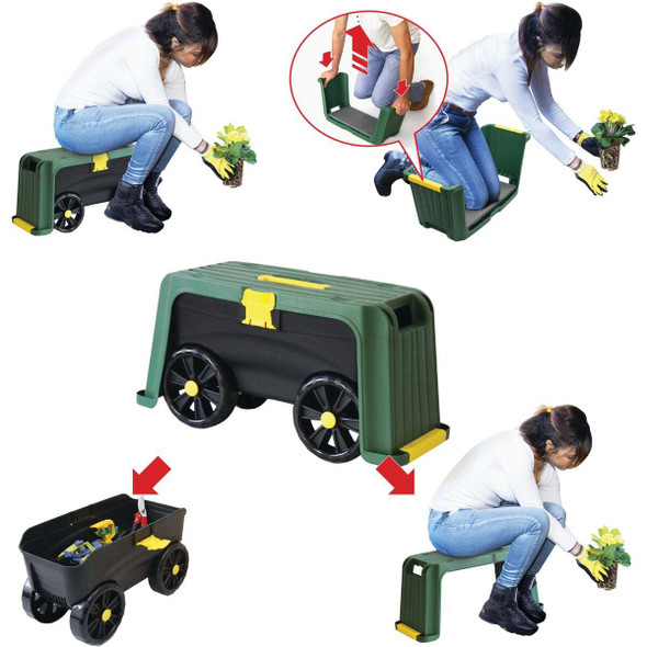 Miracle-Gro Roll N' Kneel Plastic Garden Kneeler SNK005MG