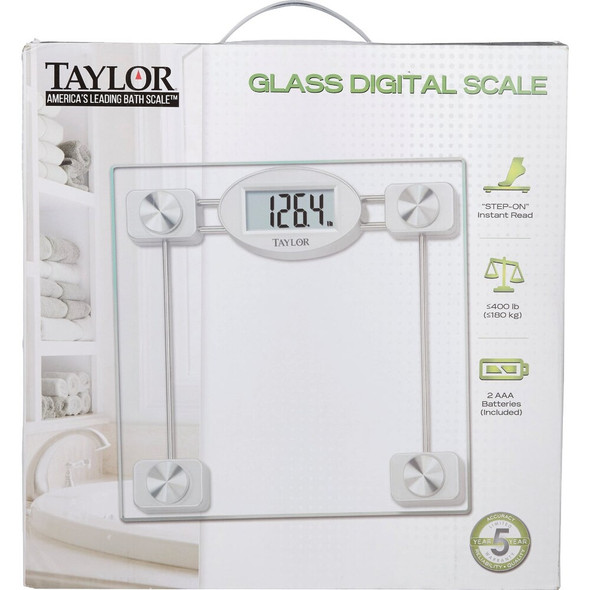 Taylor Digital 400 Lb. Glass Bath Scale, Clear 75274192 602858
