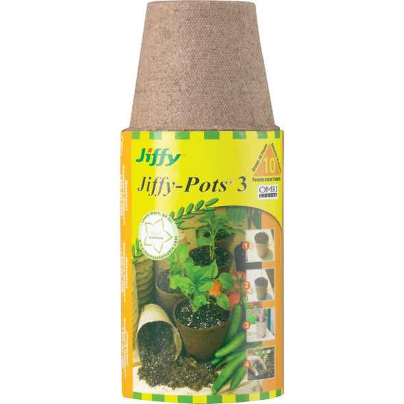 Jiffy 3 In. W. Round Peat Pot (10-Pack) JP310 731747