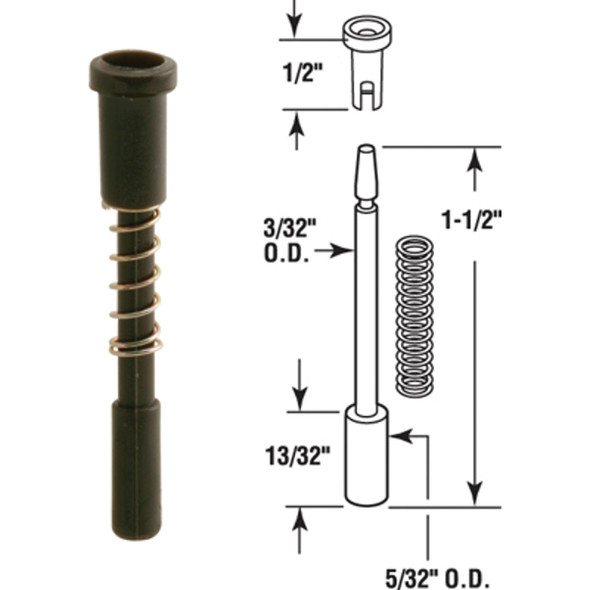 Prime-Line Black Nylon Window Screen Repair Plunger Latch (25-Pack) PL14663