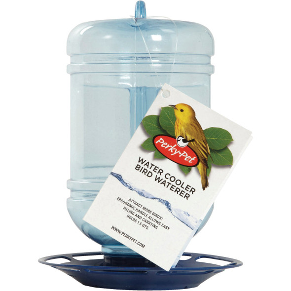 Perky-Pet 1.5 Qt. Blue Water Cooler Bird Waterer Perky-Pet 1.5 Qt. Blue Water Cooler Bird Waterer