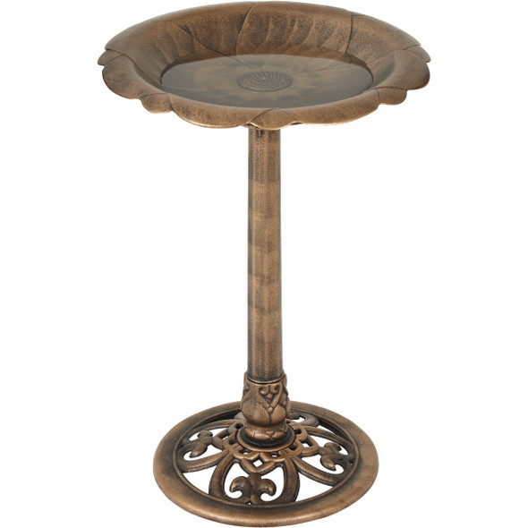 Best Garden Antique Bronze Flower Pedestal Bird Bath B014-B