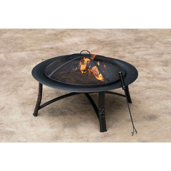 Outdoor Expressions 35 In. Antique Bronze Round Steel Fire Pit Outdoor Expressions 35 In. Antique Bronze Round Steel Fire Pit