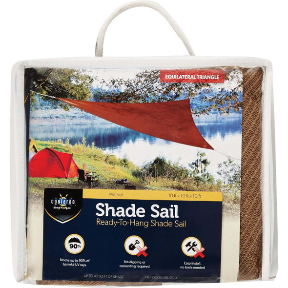 Coolaroo 10 Ft. Walnut High Density Polyethylene Shade Sail Canopy 450809