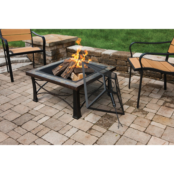 Outdoor Expressions 30 In. Slate Square Steel Fire Pit Outdoor Expressions 30 In. Slate Square Steel Fire Pit