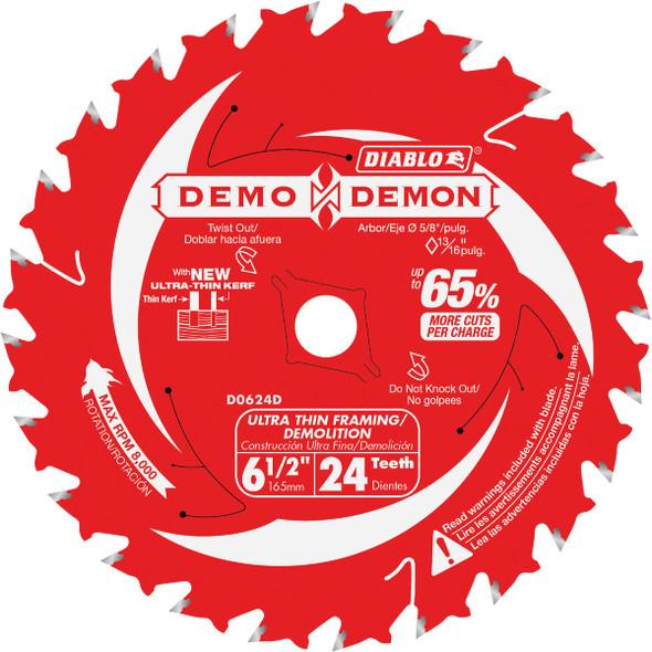 Diablo 6-1/2" 24t Dmn Saw Blade D0624DA Pack of 10