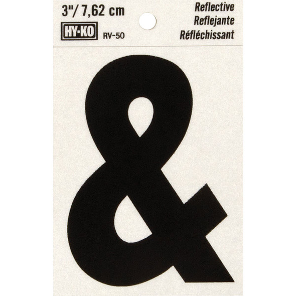Hy-Ko 3 In. Vinyl Adhesive Symbol, Ampersand RV-50/AM Pack of 10