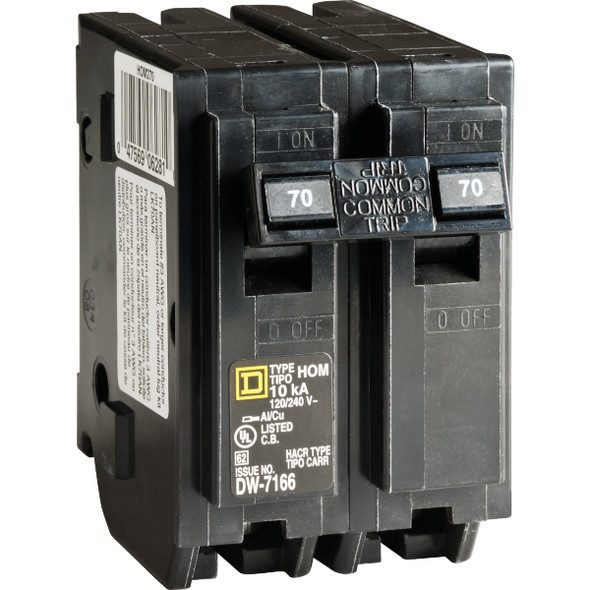 Square D Homeline 70A Double-Pole Standard Trip Circuit Breaker HOM270CP