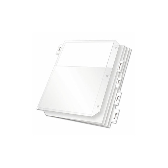 Cardinal® Poly Ring Binder Pockets, 8.5 x 11, Clear, 5/Pack 84010CB