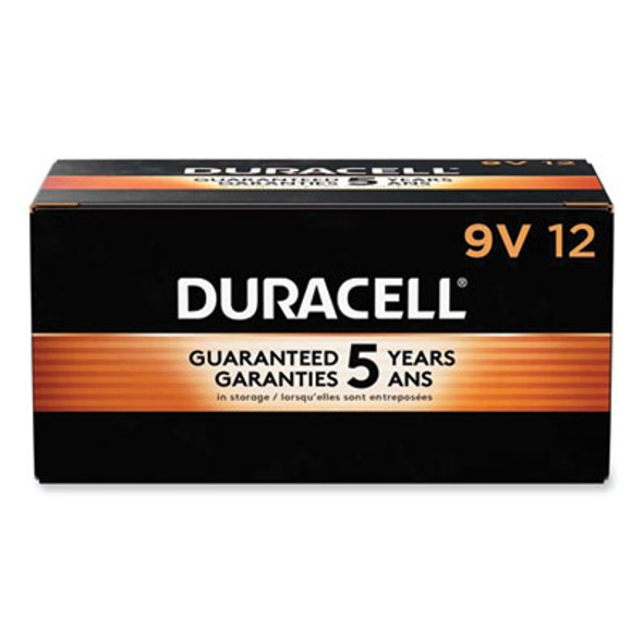 Duracell® Coppertop Alkaline 9v Batteries, 12/box MN1604BKD