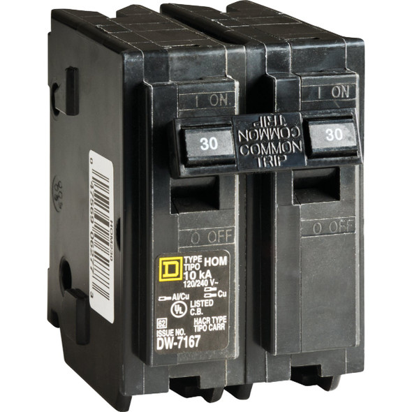 Square D Homeline 30A Double-Pole Standard Trip Circuit Breaker HOM230CP