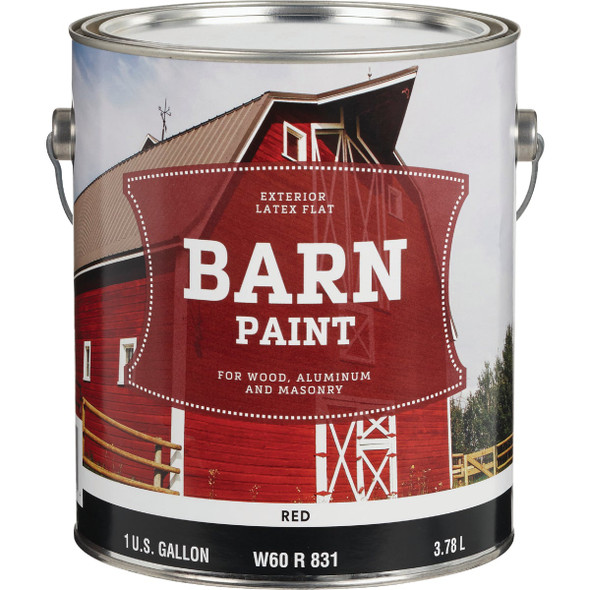 Do it Best Latex Flat Exterior Barn Paint, Red, 1 Gal. W60R00831-16