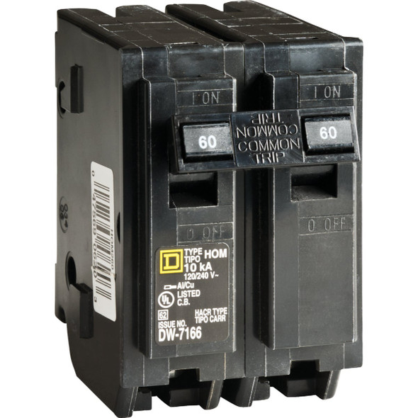 Square D Homeline 60A Double-Pole Standard Trip Circuit Breaker HOM260CP
