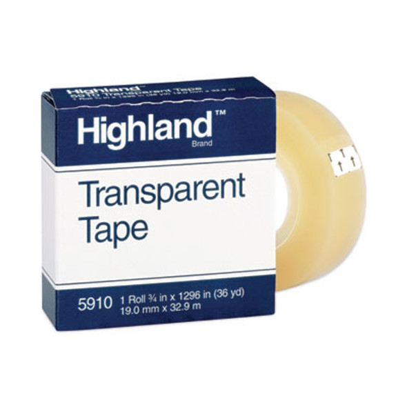 Highland™ Transparent Tape, 1" Core, 0.75" X 36 Yds, Clear 5910 Highland™ Transparent Tape, 1" Core, 0.75" X 36 Yds, Clear 5910