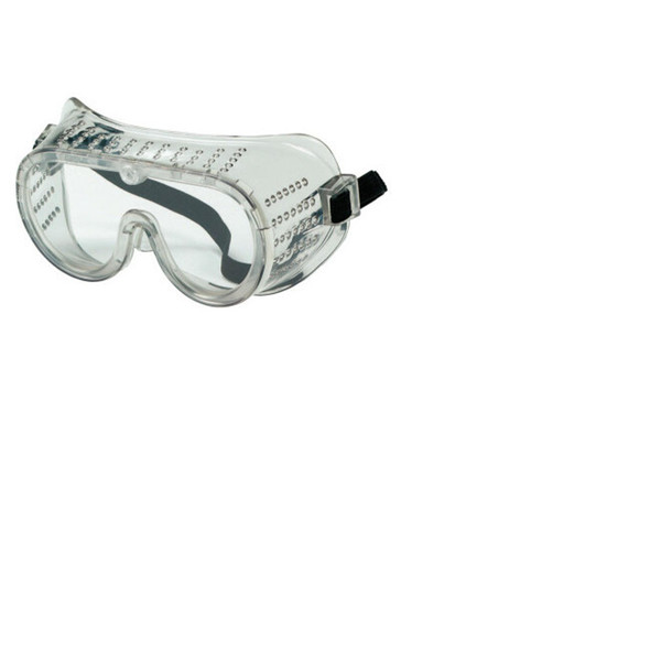 Protective Goggles, Clear/Clear, PVC, Impact Resistant, Elastic Strap