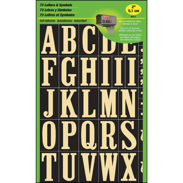 Hy-Ko Self-Adhesive Polyester 2 In. Gold Letter Set MM3L