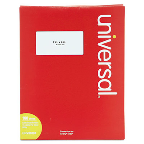 Universal® LABEL,DT,2X4,1000,WH UNV80107