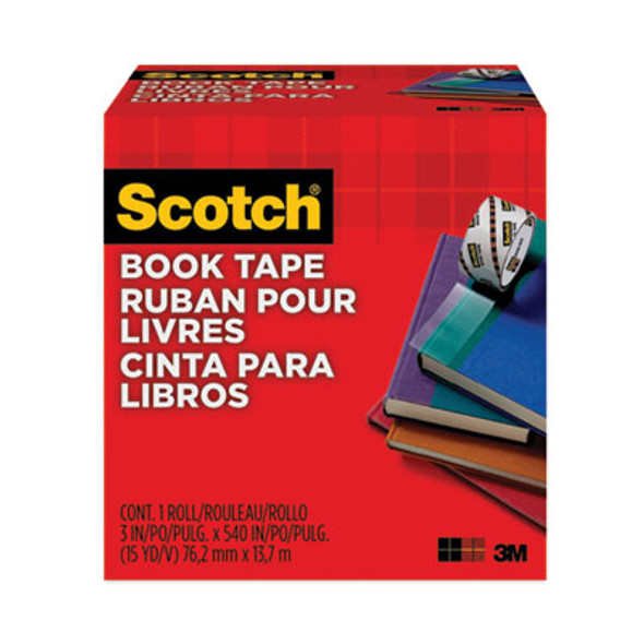 Scotch® Book Tape, 3" Core, 3" X 15 Yds, Clear 845-300