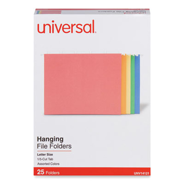 Universal® FOLDER,HANG,LTR,25/BX,AST UNV14121EE