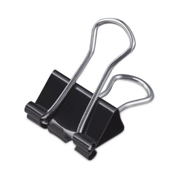 Universal® Binder Clips with Storage Tub, Small, Black/Silver, 40/Pack UNV11140